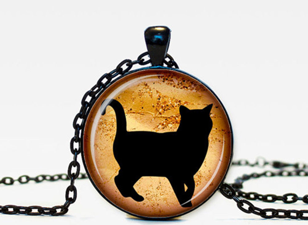 Black Cat Pendant Black Cat Necklace Black Cat Jewelry on Luulla